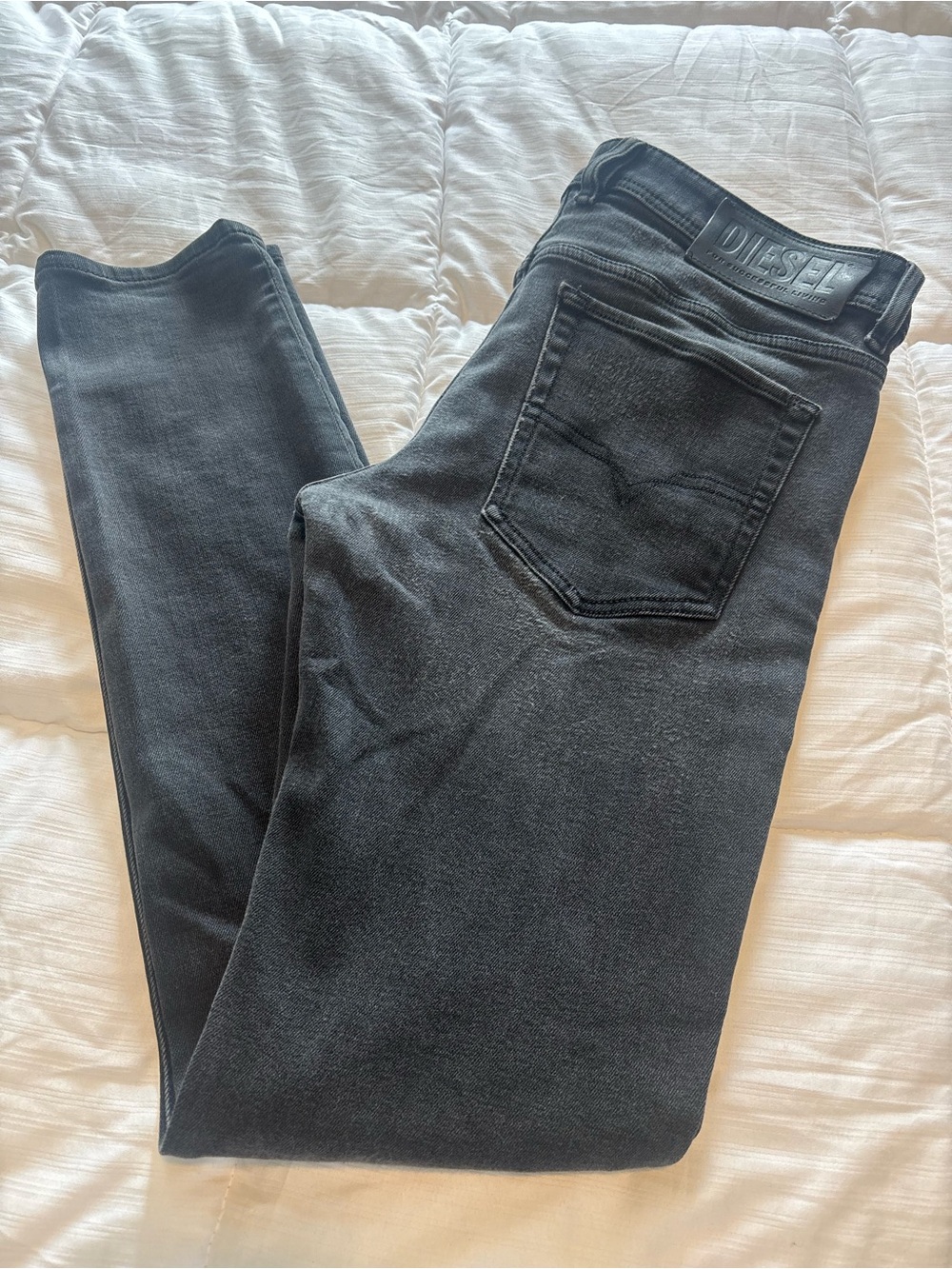 Diesel Sleenker Black Skinny Stretch Jeans Size 34x32